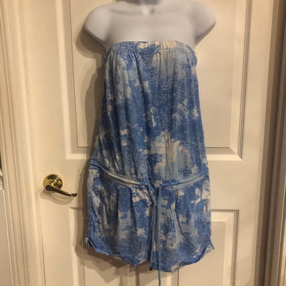 Blue/white romper size large